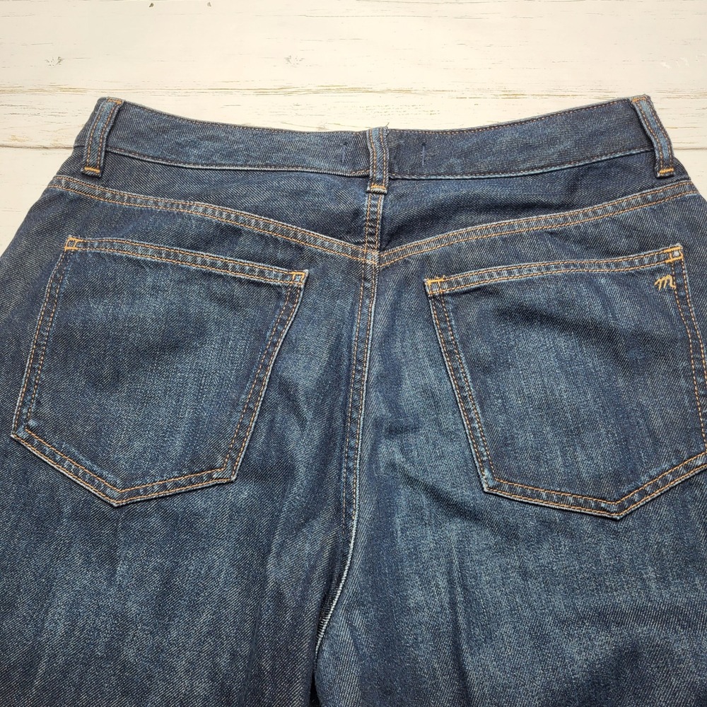 Madewell Curvy Darted Barrel Leg Jeans Button Fly Soft Drape Dark Wash Blue 29 - Picture 6 of 11
